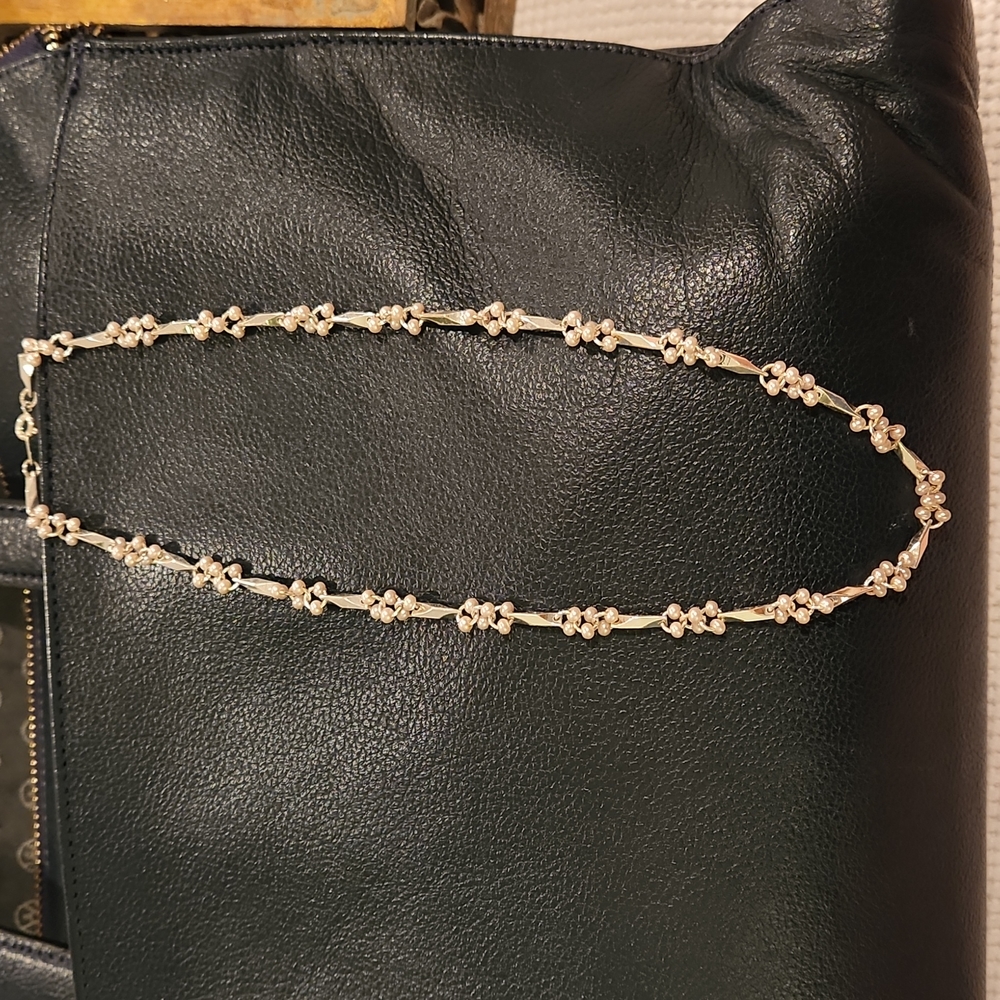 Silver and pearl necklace women